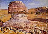 William Holman Hunt Wall Art - The Sphinx, Gizeh, Looking towards the Pyramids of Sakhara